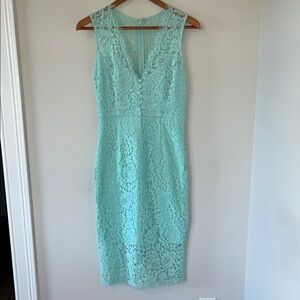 Bardot Mint Sheath Sleeveless V-Neck Midi Dress